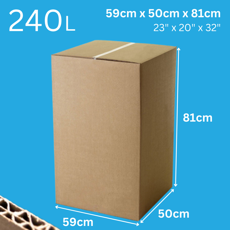 Strong Double Wall Moving & Packing Box - 590 x 500 x 810mm / 23 x 20 x 32" | Pack of 5