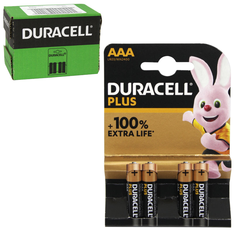 Duracell Plus AAA LR03 Alkaline Batteries | 4 Pack X 10