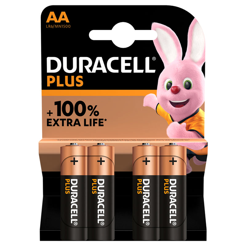 Duracell Plus AA LR6 Alkaline Batteries | 4 Pack