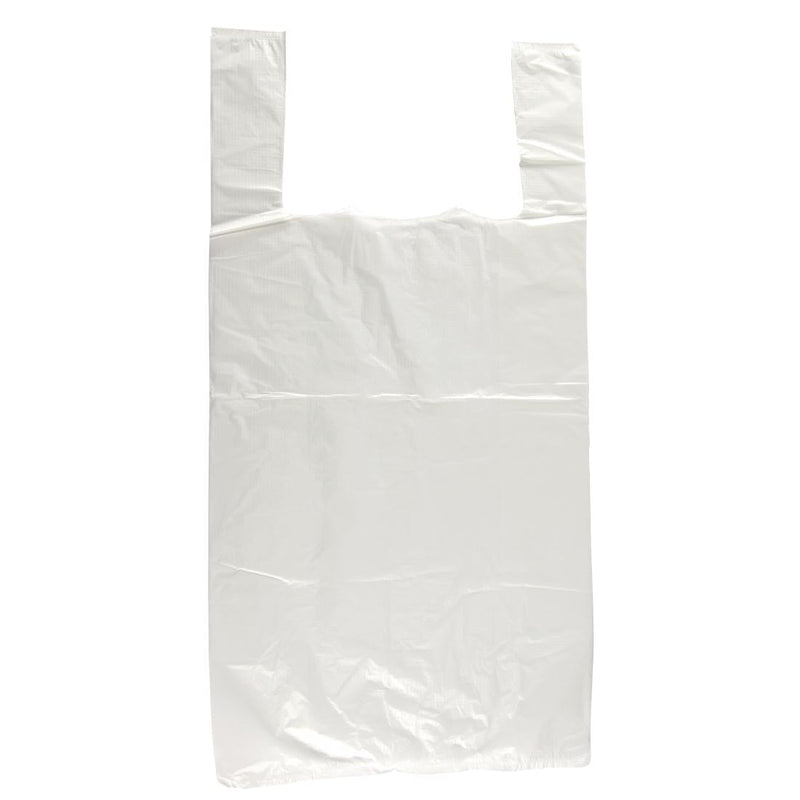Puma Large White Vest Carrier Bags 100s | 11 x 17 x 21"
