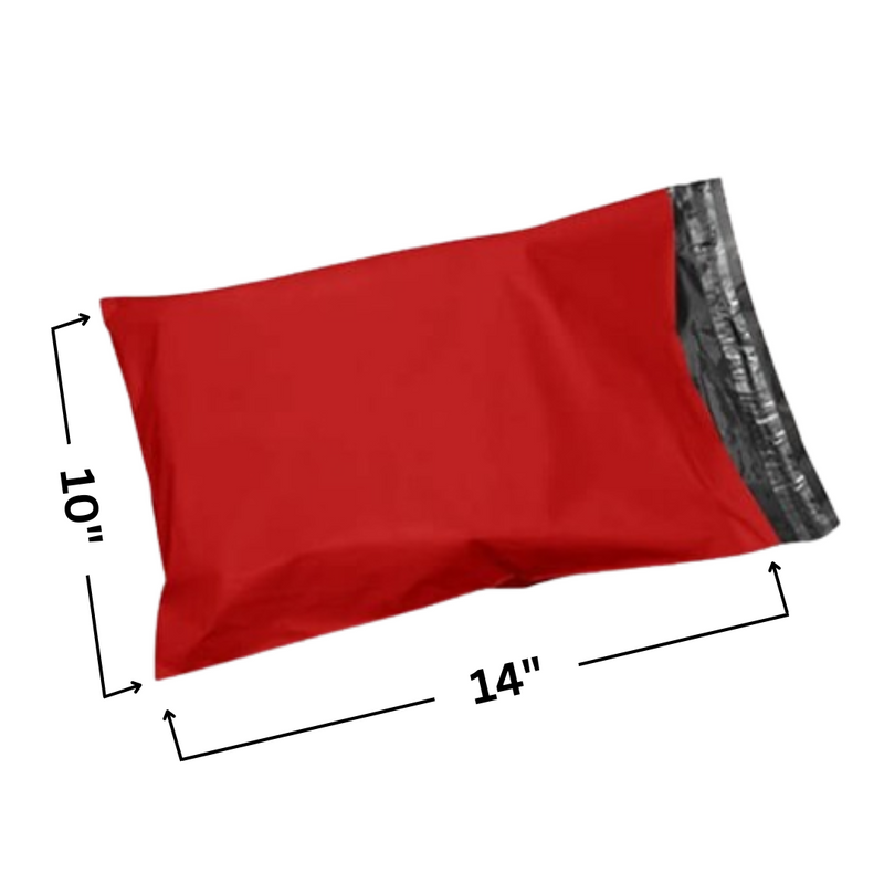 Red Recycled Mailing Bag 10 x 14 Inch (25.4 x 35.6cm)
