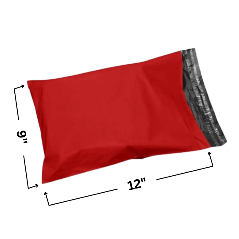 Red Recycled Mailing Bag 9 x 12 Inch (22.9 x 30.5cm)