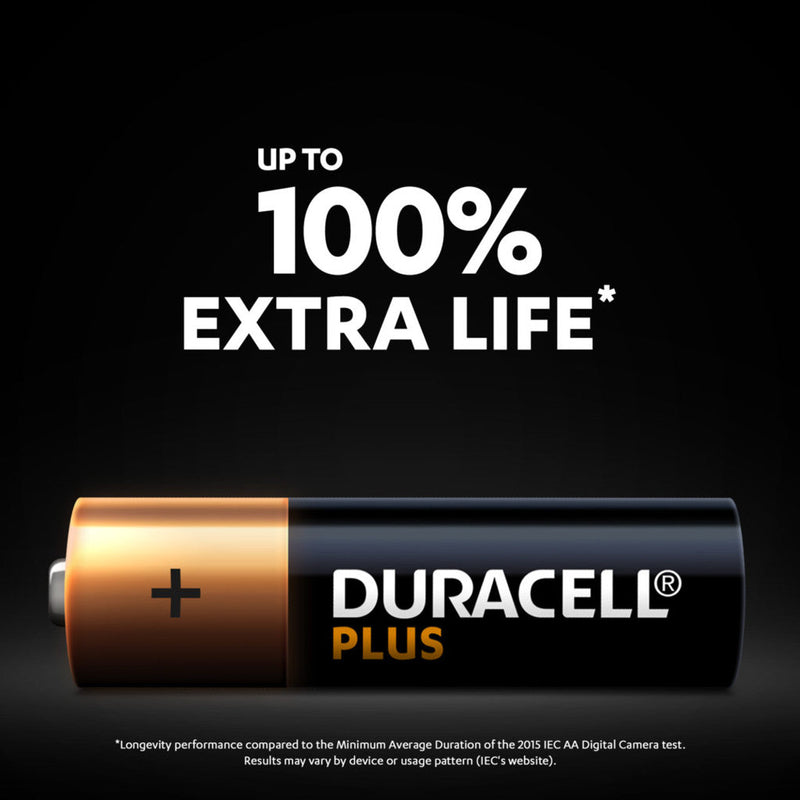 DURACELL PLUS POWER UP TO 100% EXTRA LIFE*