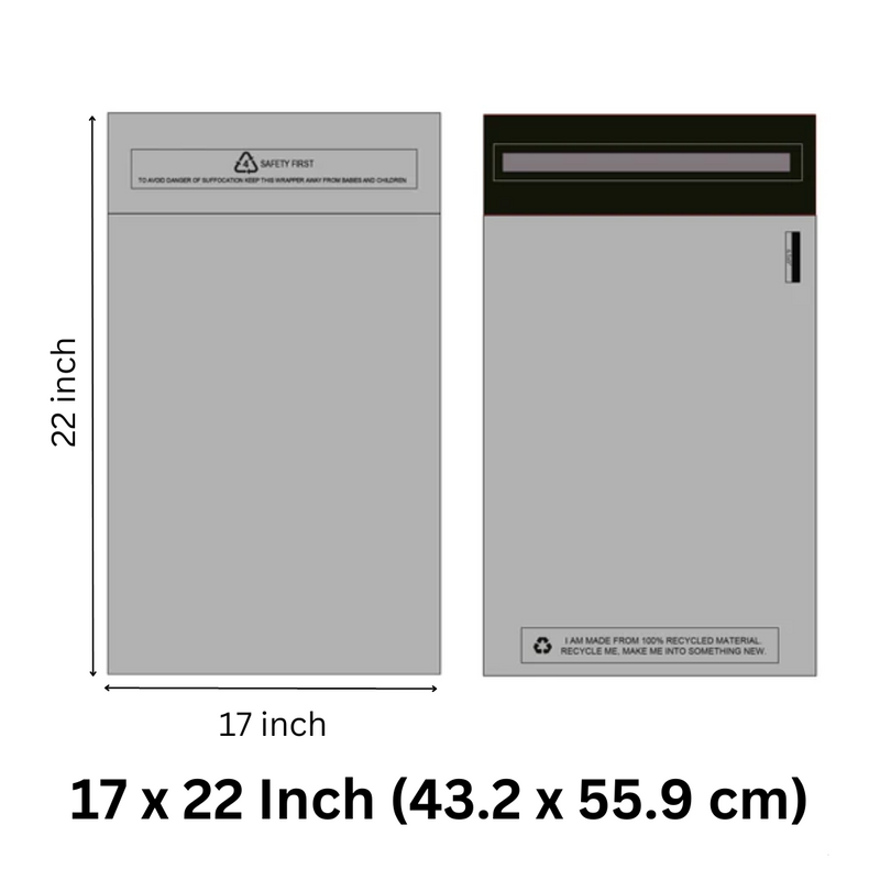 Grey Recycled Mailing Bag 17 x 22 Inch (43.2 x 55.9cm)