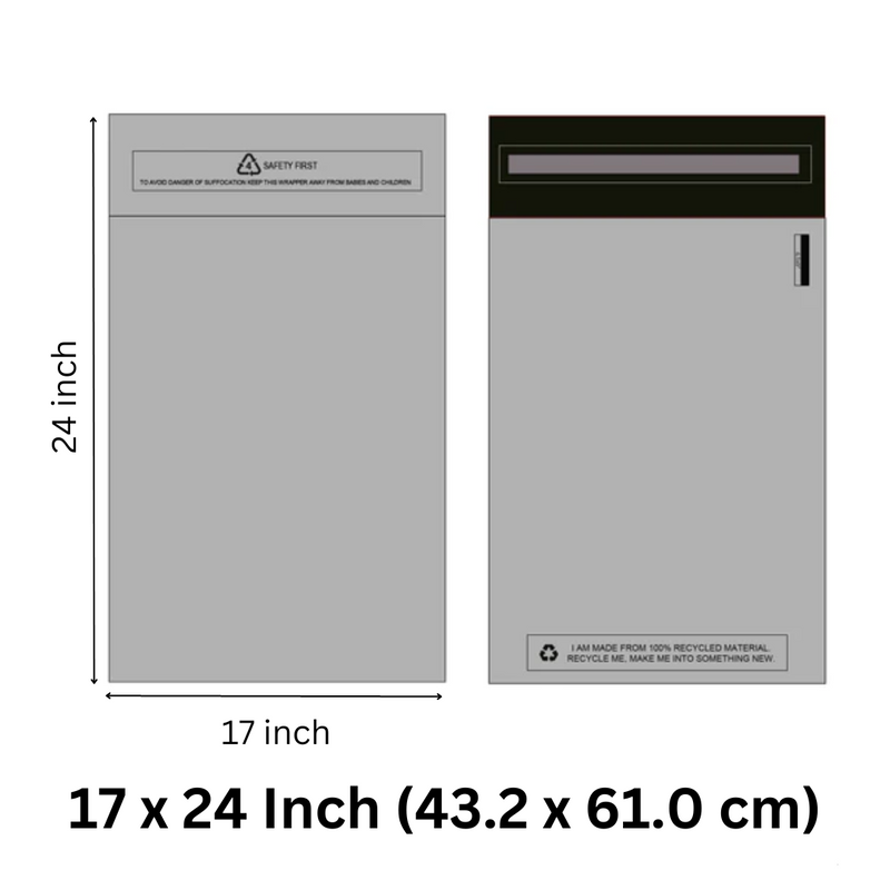 Grey Recycled Mailing Bag 17 x 24 Inch (43.2 x 61.0cm)