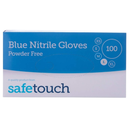 Safetouch Blue Nitrile Gloves Powder-Free, Medical Grade | Large (Box of 100)