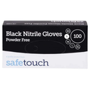 Safetouch Black Nitrile Gloves Powder-Free, Medical Grade | Small (Box of 100)