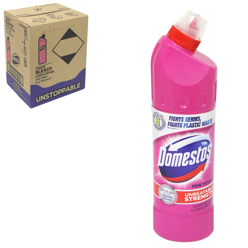 Domestos Bleach Liquid Pink 750ml (Pack of 9)