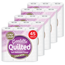 Gentille Quilted 3ply Toilet Rolls White, 45 Rolls (9pk x 5)