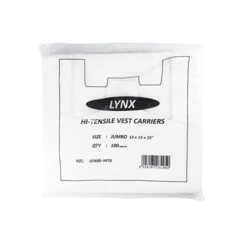 Lynx Jumbo HT White Carrier Bags 100s