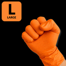 SafeGrip Diamond Grip Heavy Duty 8g Orange Nitrile Gloves (100 Pack)
