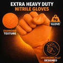 SafeGrip Diamond Grip Heavy Duty 8g Orange Nitrile Gloves (100 Pack)