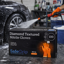 SafeGrip Diamond Grip Heavy Duty 8g Orange Nitrile Gloves (100 Pack)