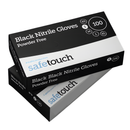 Safetouch Black Nitrile Gloves Powder-Free, Medical Grade | Small (Box of 100)