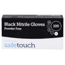 Safetouch Black Nitrile Gloves Powder-Free, Medical Grade | X Large (Box of 100)