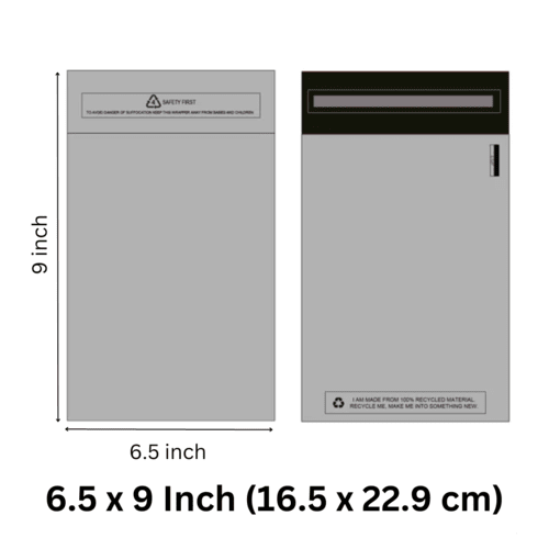 Grey Recycled Mailing Bag 6.5 x 9 Inch (16.5 x 22.9cm)