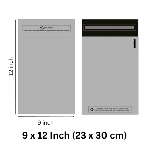 Grey Recycled Mailing Bag 9 x 12 Inch (22.9 x 30.5cm)
