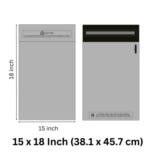 Grey Recycled Mailing Bag 15 x 18 Inch (38.1 x 45.7cm)